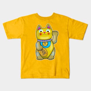 Cute Maneki Neko Lucky Cat Kids T-Shirt